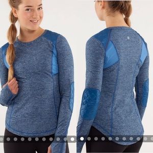 Lululemon Athletica Blue Striped Women's Top